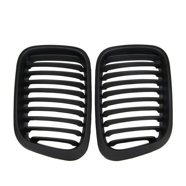 1 Pair Abs Front Replacement Matte Black Kidney Grille Grill For Bmw E46 3  M9A7
