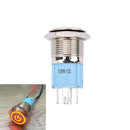 16mm 12V Red LED Power Push Button Switch Aluminum Metal Latching Waterproof M&O