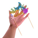 Starfish Mermaid Happy birthday Cake Toppers Cupcake Baby Shower DIY LJ