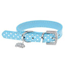 Blue PU Leather Dog Cats Pets Puppy Neck Safety Collars xS