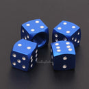 4x Aluminum Alloy Dice Style Car Tire Tyre Wheel Valve Stem Caps Dust Cover Blue