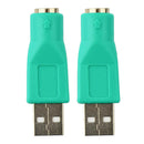 (Pack 2) Mini USB 2.0 Adapter Convertor Connector Male to Female for PS2