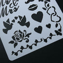 Heart Bowknot Theme Plastic Hollow Ruler Template DIY Photo Album Draw Tool