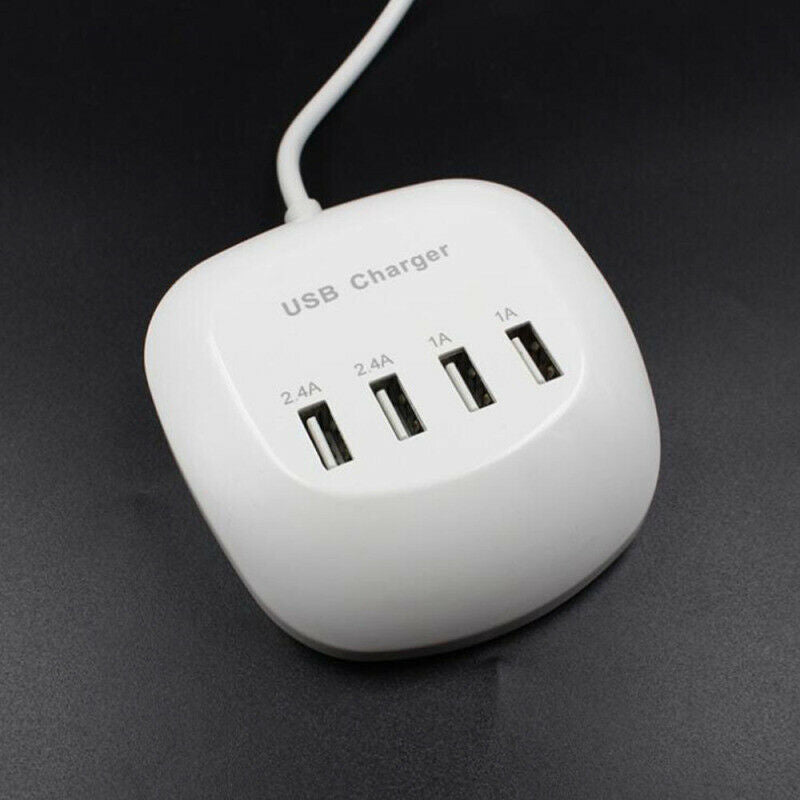 4-Port 3.4A 77W USB HUB Phone Desktop Wall Charger Fast Charging Station PMR
