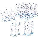 30 Pieces Shark Shape Hanging Swirls Kids Party Wall Ceiling Decoration