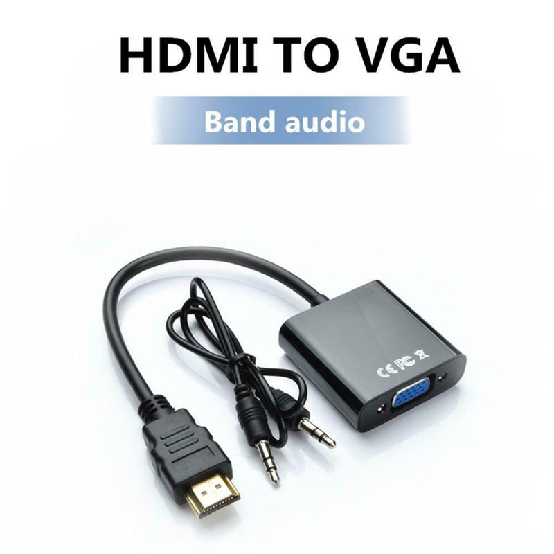 HDMI to VGA Port Male to Famale 1080P Converter Adapter w/3.5mm Audio Cable