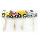 24pcs Cake Dessert Inserted Cards Car Tractor Pattern 9cm KidsPartyDecorationsSD
