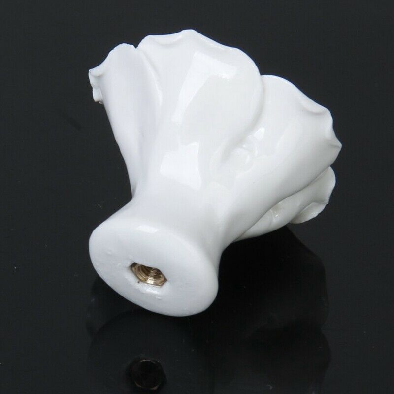 1 x Rose Flower Ceramic Kitchen Furniture Cabinet Cupboard Handle Pull Knob