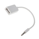 3.5mm Male AUX Audio Plug to USB Female Converter Cable Cord Car MP3