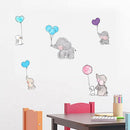 Cartoon Cute Animal Elephant Playing with Balloons Rabbit Wall Stickers De BX