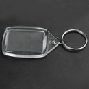 50x Clear Acrylic Plastic Blank Keyrings Insert Passport Photo Keychain Key