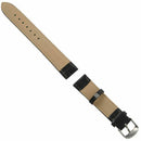 22mm Black Veritable Leather Bracelet with Buckle to Watch