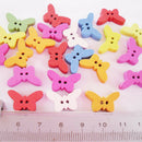 100Pcs Wooden Butterfly Buttons For Baby Sewing decoration Scrapbooking 18mm