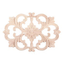 1x Rubber Wood Carved Onlay Applique Unpainted Furniture for Home Door Cabi