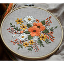 1 Set Flower Pattern Embroidery Starter Kit Cross Stitch Kits 26 x 26cm