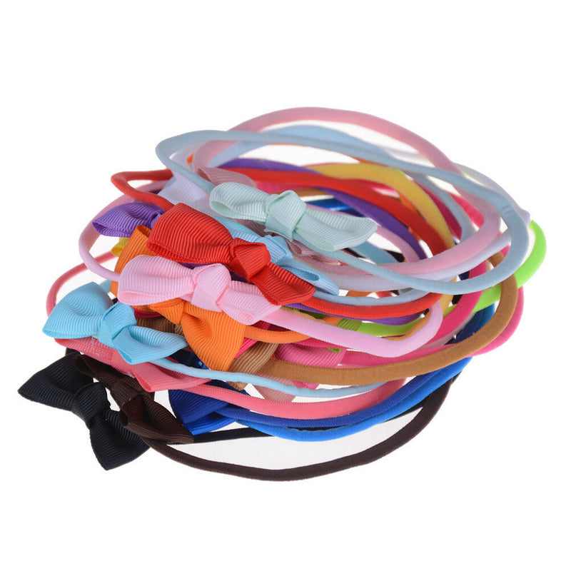 5pc Mixed Bowknot Mini Headbands Baby Girl Hair Accessories Newborn Hair Band Gw