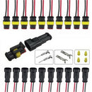 5x 2Pin Car Waterproof Electrical Connector Plug With Wire AWG Marine Black OHK