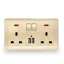 1X(Uk Standard Switched Socket 146 Type 13A With Dual Usb Wall Power Outlet