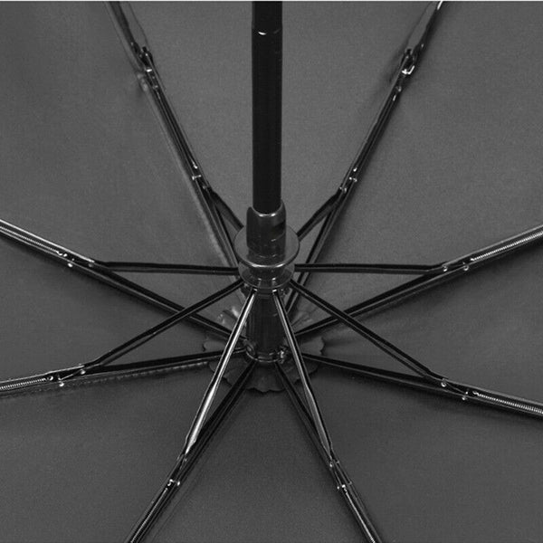 Black Coating Rain Sun Automatic Umbrella Anti-UV 3 Folding Wind Resistant  X6F6