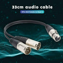 3 Pin XLR Female to Dual Male Audio Extension Cable Y Splitter Cord for Recorder