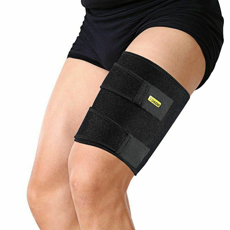 WooTShu Thigh Brace with Silicone Anti-slip Strips Adjustable Hamstring Com I5V2