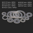 70pc M10,12,14,16,18,20 Clear Nylon Plastic Plain Washers Kit Fit Metric Screws