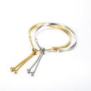 Stainless Steel Bangle Bracelets For Women Adjustable Stainless Steel Chain B8H8