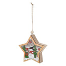 Wooden Star Pendant Christmas Tree LED Fairy Light Ornament Craft (Snowman) A