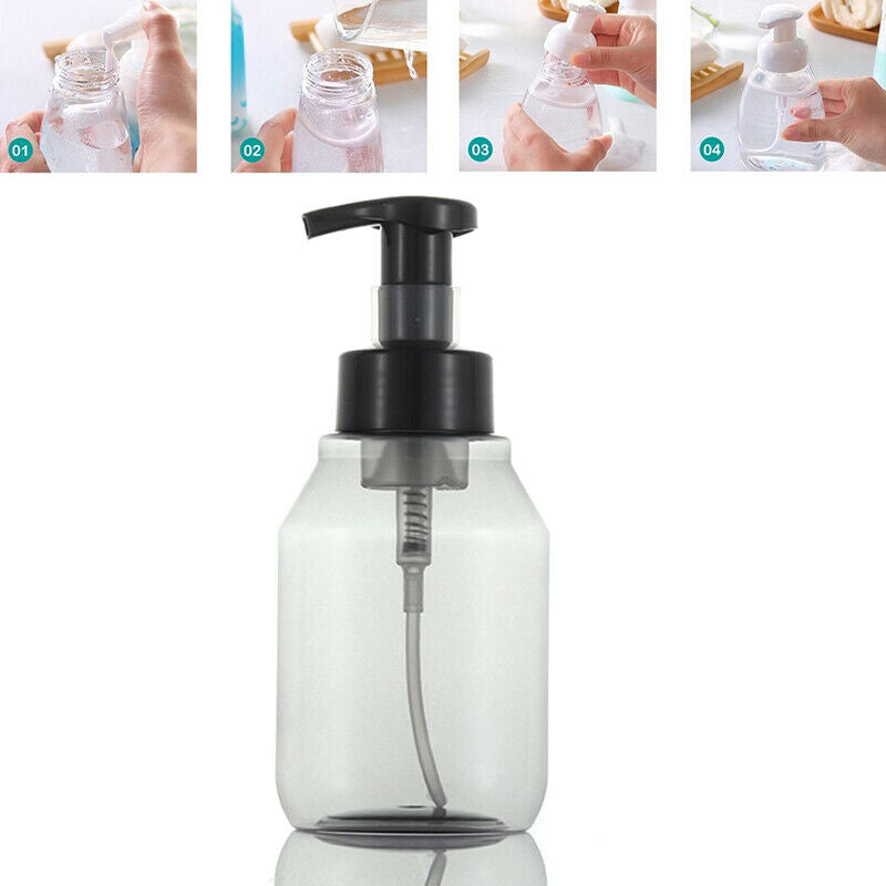 350ml Plastic Clear Foaming Bottle Pump Cleanser Mousse Foaming Bottle Suppl Gw