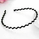 5pcs Unisex Sport Headband Black Head Hoop Band Hairband Metallic Wavy Hair O8W5