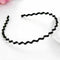 5pcs Unisex Sport Headband Black Head Hoop Band Hairband Metallic Wavy Hair O8W5