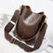 Crocodile PU Leather Women Shoulder Bag Messenger Bucket Handbag (Coffee)