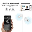 Lenovo HF150 In Ear Earphones 3.5mm Wired Earbuds Earphones w/ Mic (White)