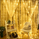 3x3m 300 LED Curtain String Light 8 Modes Fairy Garland Home Decor AC 110V