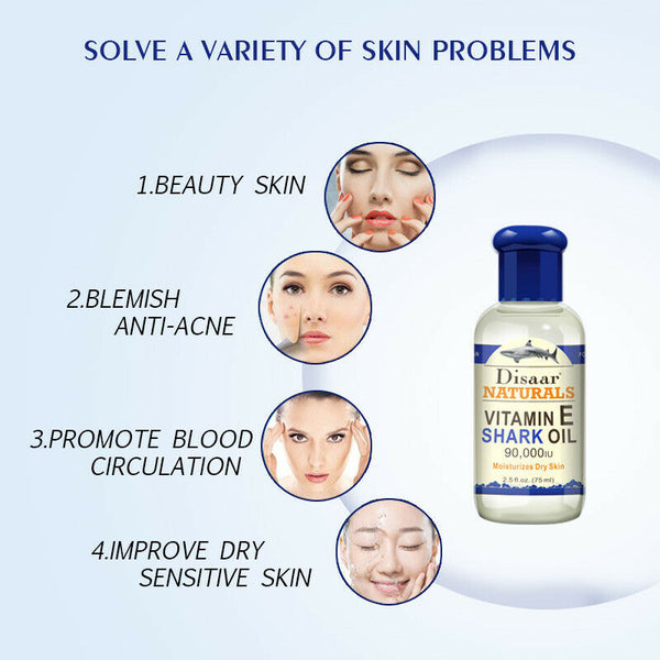 Disaar Naturals Vitamin E Shark Oil Moisturizes Dry Skin Whitening, Moistur J3M8