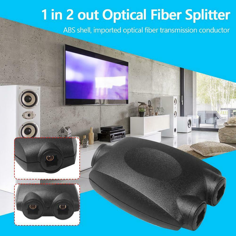 1 to 2 Splitter Optical Fiber Adapter Cable for Toslink Digital Audio Cable