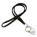 Black Strap Lanyard Bling Rhinestone Crystal Custom for ID Badge Key Ring H