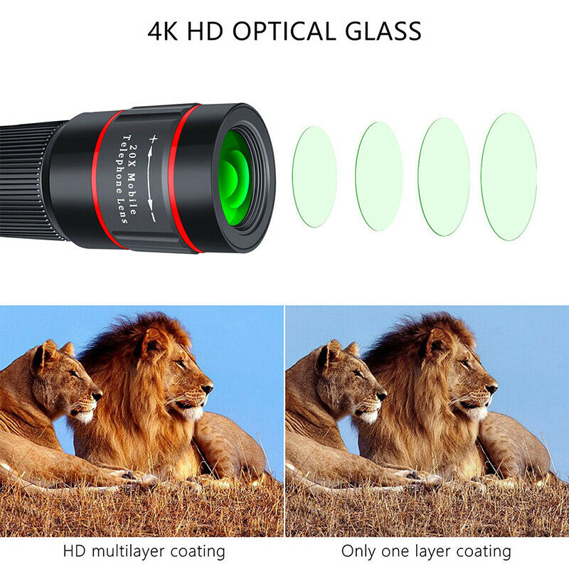 20X Zoom Telephoto Lens 4K HD Monocular Telescope Phone Camera Lens- OZ