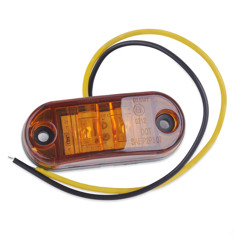 10 2 LED Amber Side Marker Light Clearance Lamp fit for Trailer Truck Boat Lorry