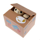Electric Cat Steal Automated Piggy Bank Money Saving Box Ornament (Yellow)