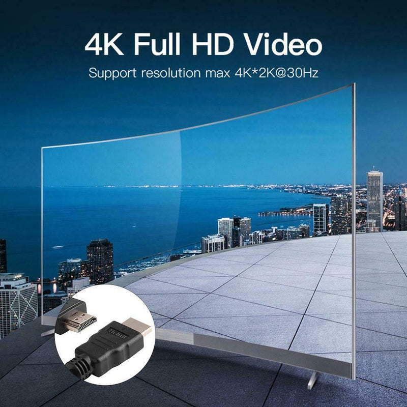 Left Angled 90 Degree HDMI to HDMI Male to Male Cable Spring 1080P Wire