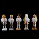 5pcs Glittering Wood Nutcracker OrnamentsNutcracker Figures Hanging Pendant for