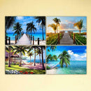 4 Pack Coconut Tree DIY 5D Diamond Painting Kit Full Drill Cross Stitch Decor
