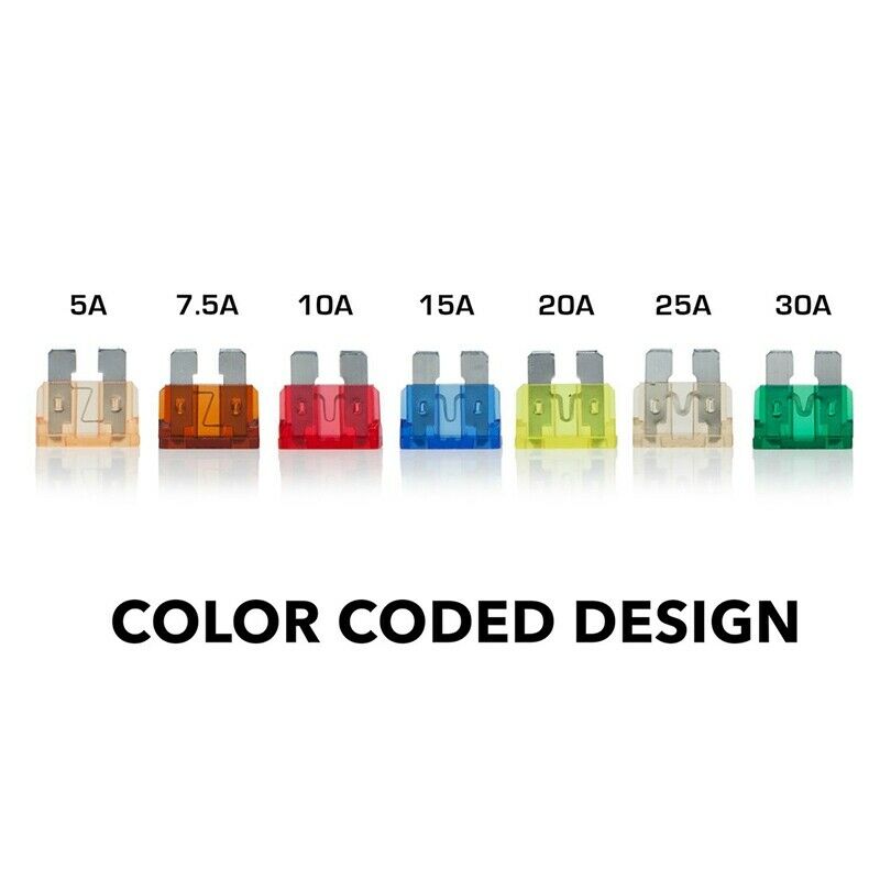 120 Assorted Fuses with 10 Inline Fuse Holders - Includes Fuse Puller Tool,