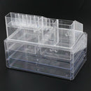 Clear Makeup Case 4 Drawer 16 grid Cosmetic Organizer Jewelry Storage Acryl