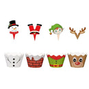 48 Sets Christmas Cupcake Toppers and Wrappers Party Supplies Snowman Santa