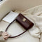 Classic Women Handbag Leather Retro Shoulder Bag Shopping Tote (Dark Brown) A