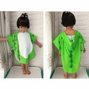Children Bath Towel Robe Kids Hooded Beach Swimming Poncho Dinosaur Pattern W7G6