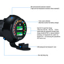 Car Boat Motorcycle Dual QC 3.0 USB Charger Socket with Voltmeter + Wires