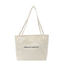 Fashion Large Capacity Shoulder Bag Canvas Handbag Shopping Totes (White)